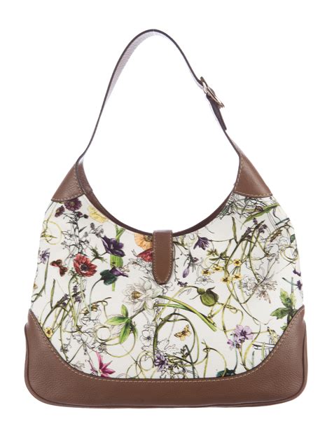 gucci jackie bag floral|gucci tote bag with zipper.